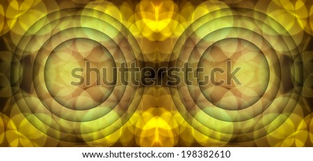Twin  double Bokeh  abstract Yellow orange Brown  color  circle background twin for simply text for art work round,circular,flexible,slick,circle in quadrate four-square