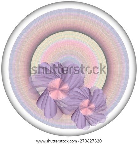 purple flower on circle radius colorful effect graphic design decorate for you created