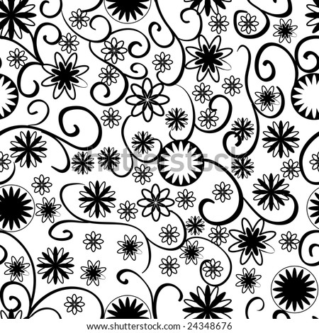 stock photo Black and white seamless flower pattern flower patterns