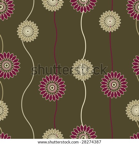 flower background patterns. stock vector : Seamless wavy flower background pattern