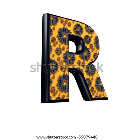 Logo Design Letter on 3d Letter With Floral Design   R Stock Photo 55079440   Shutterstock