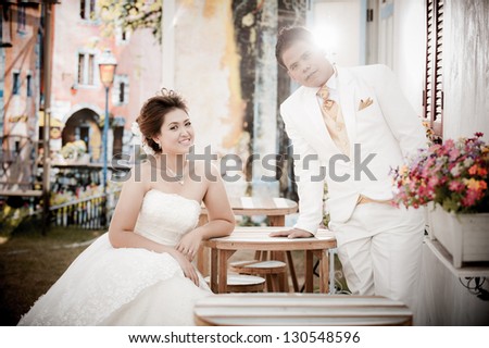 The portrait of Thai Bride and Groom