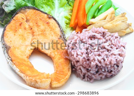 Salmon Steak lunch menu, Clean food good test and good for your health