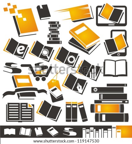 Book icons set Collection of book symbols signs and icons Book icons set Collection of book symbols signs and icons