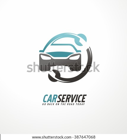 Car abstract vector logo design concept. Car service.