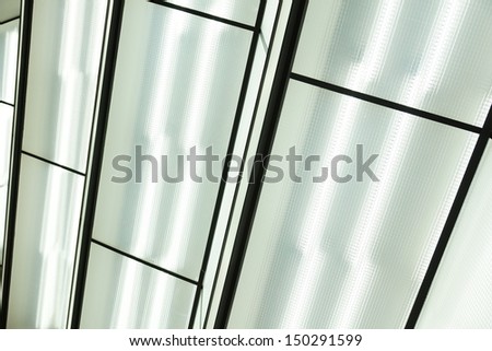 Fluorescent lamps on the ceiling for abstract background
