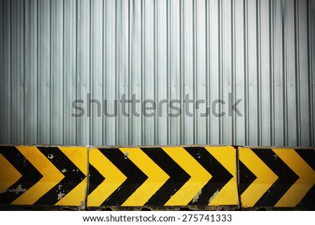 Metal plate fence and concrete barrier for background - Construction zone