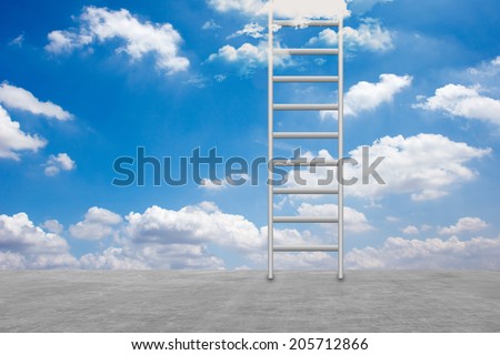 ladder going up in high sky