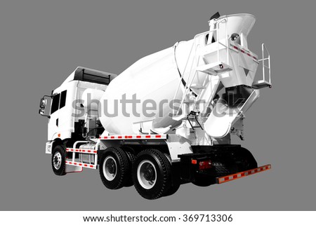 A Cement Delivery Lorry isolated on gray background with clipping path