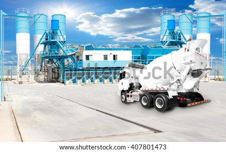 Concrete plant and A Cement Delivery Lorry