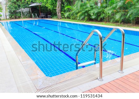 Swimming pool with clear water for exercise and relax.