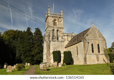 Parish Church of St. John the Baptist, Coln St. Aldwyns, in the Cotswolds, Gloucestershire, England, UK