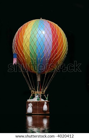 Hot air balloon with basket