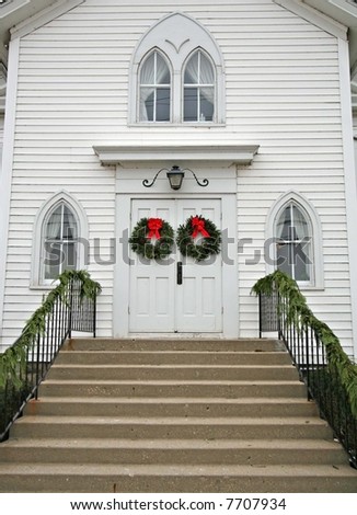 Christmas wreaths on the doors