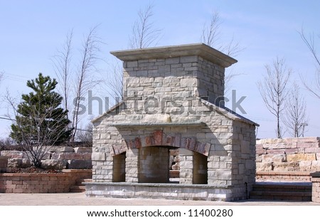 Custom Built Outdoor Fireplace And Barbecue Stock Photo 11400280 ...