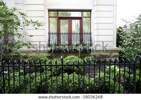 Window boxes on building, filled with flowers