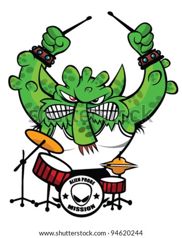 Alien Playing Drums