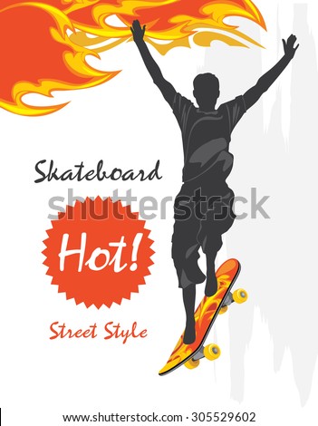 Skateboard. Street style. Vector