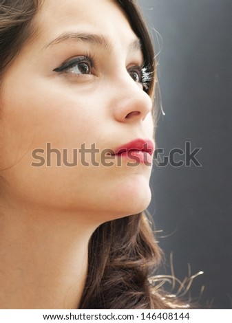 Portrait of pretty girl with back lighting