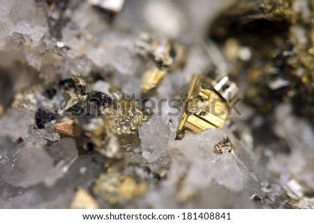 Abstract  fantastic background, magic of a stone, gold metal  (big collection). Macro