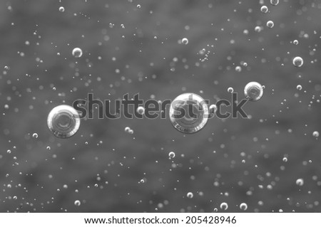 Air bubbles in a liquid. Abstract black-and-white background. Macro .  rather unique macro photo, for your  successful business design.