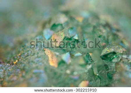 Druse green crystals Agate SiO2 silicon dioxide. Macro. Fantastic Beautiful Background for successful Your project