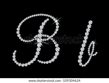 Diamond Alphabetic Uppercase And Lowercase Letters Of "B". Vector ...