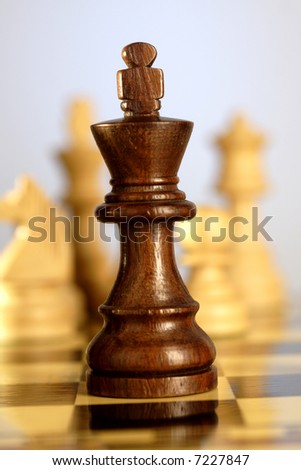 Black chess king,A game of chess comes to an end. The king is checkmated.