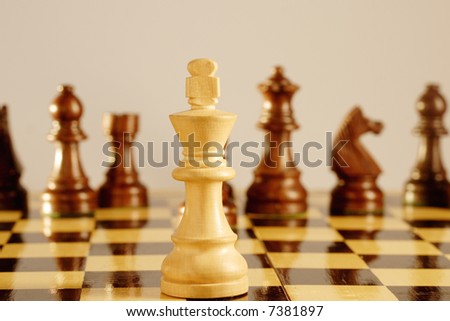 A game of chess comes to an end. The king is checkmated.