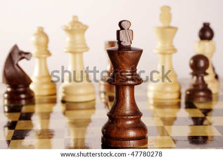 Chess game -game comes to an end. The king is checkmated.