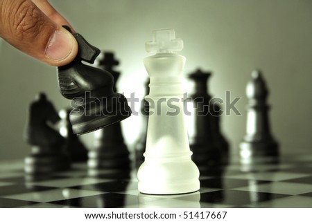 Chess game comes to an end. The king is checkmated.