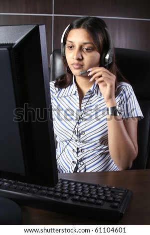 Indian business woman  Woman working on computer