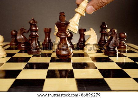 Chess game comes to an end. The king is checkmated