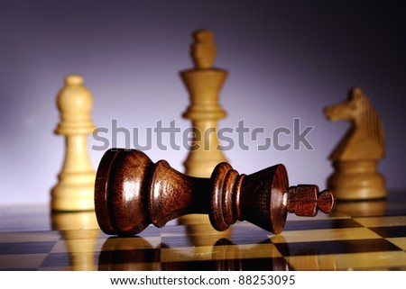 Chess game comes to an end. The king is checkmated