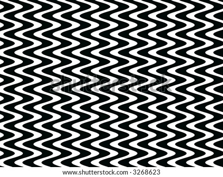 Op Art Black and White Waves One