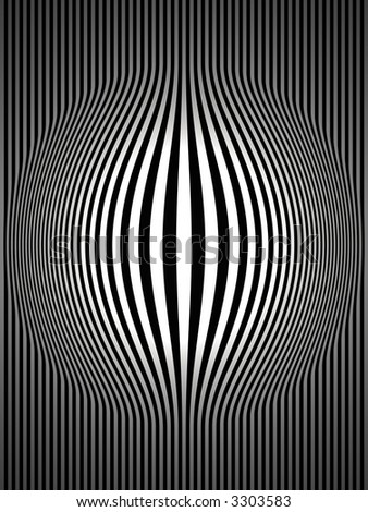 Op Art Bulging Vertical Stripes Black and White Two