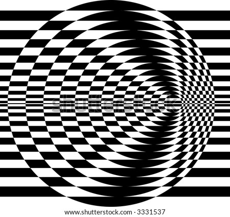 Op Art Contrasting Concentric Circles Black and White Two