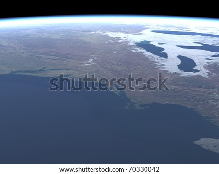 Virtual Planets Earth Satellite View New York Area From East B