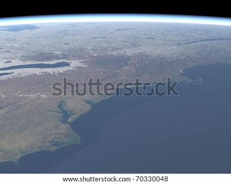 Virtual Planets Earth Satellite View New York Area From South