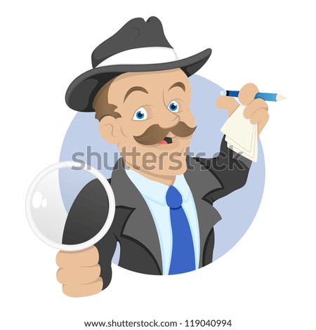 Detective - Cartoon Character - Vector Illustration - 119040994