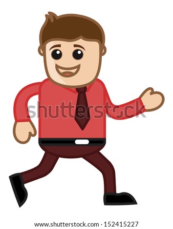 Man Running - Office Corporate Cartoon People