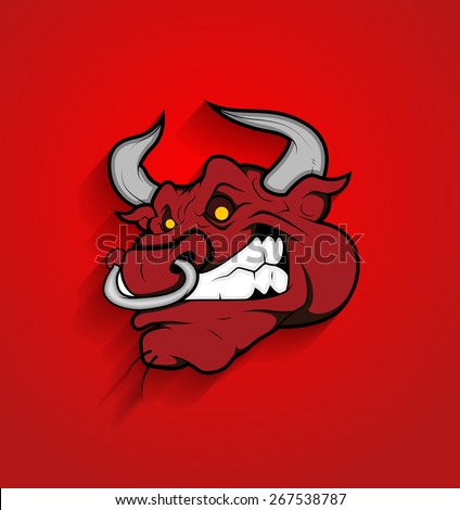 Angry Bull Face Mascot Vector