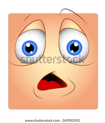 Scared Smiley Cartoon Character