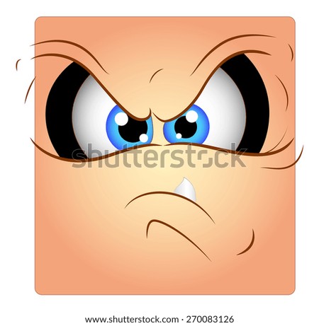 Angry Face Expression Box Smiley