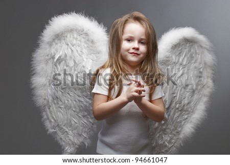 portrait of the girl with wings of an angel