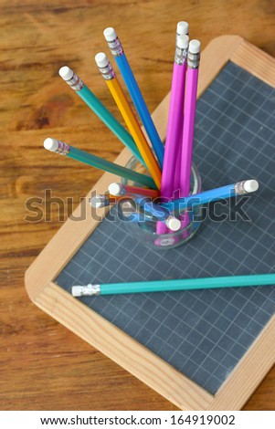 Pot and slate pencils school