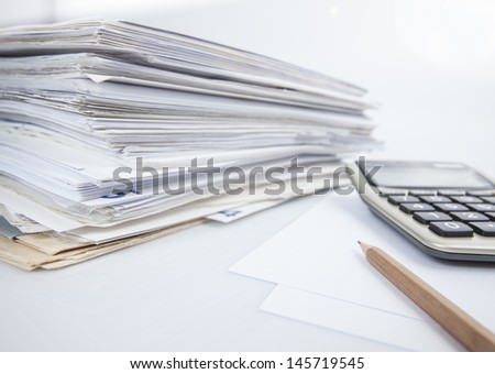 stack of papers isolated on white