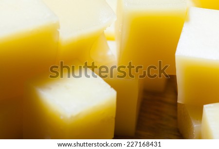 the abstract cheese served in the form of cubes