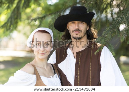 Love couple in pirate style