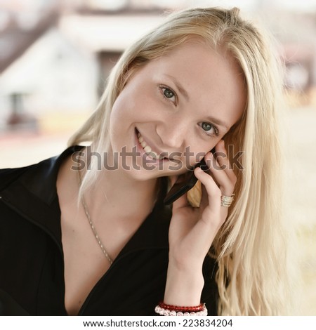 business woman using mobile smart phone